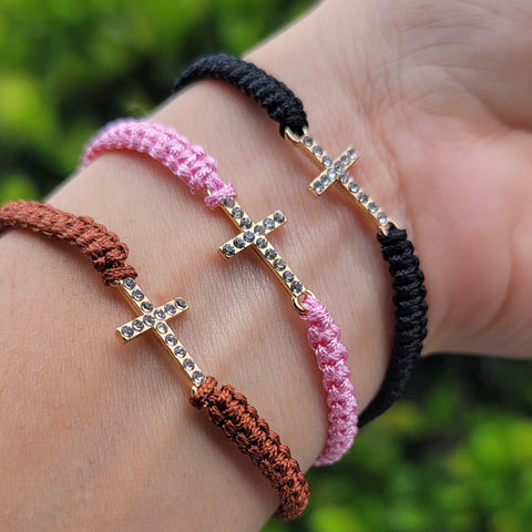 "Hold Me Close" Handmade Cross Charm Bracelet